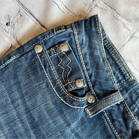Vtg Y2K Miss Me Low Rise Jeans Irene  Straight Size 30 Flap Pockets Embroidered - Picture 7 of 16